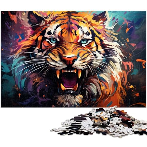 1000 teiliges Puzzle für Erwachsene Angry_Tiger Puzzle für Lernspiele Herausforderung Spielzeug Kunstwerk Geschenk 1000 PCS (75 x 50 cm) von zouxangzz