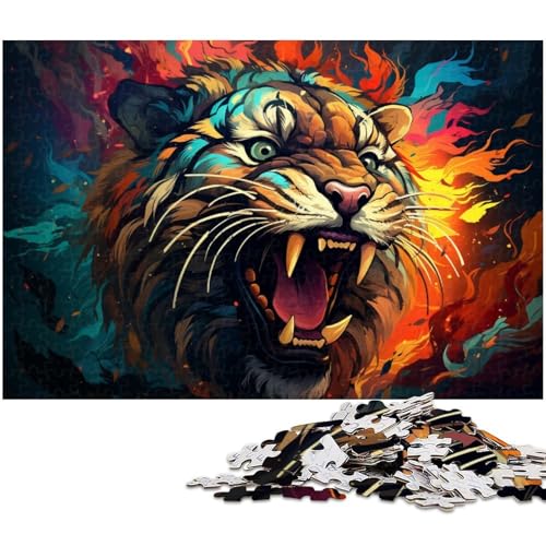 1000 teiliges Puzzle für Erwachsene Angry_Tiger Puzzle für Lernspiele Herausforderung Spielzeug Kunstwerk Geschenk 1000 PCS (75 x 50 cm) von zouxangzz