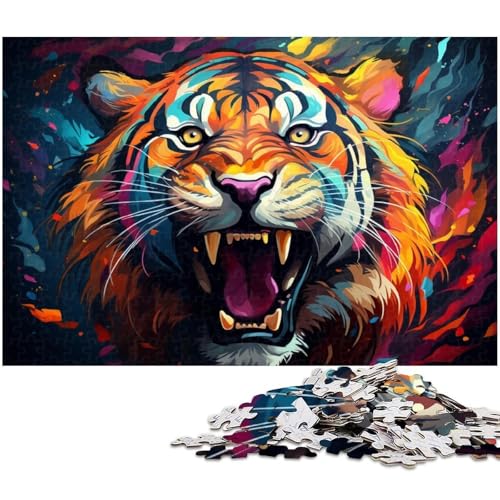 1000 teiliges Puzzle für Erwachsene Angry_Tiger unmögliches Puzzle für Teenager ab 14 Jahren 1000 Teile (38 x 26 cm) von zouxangzz