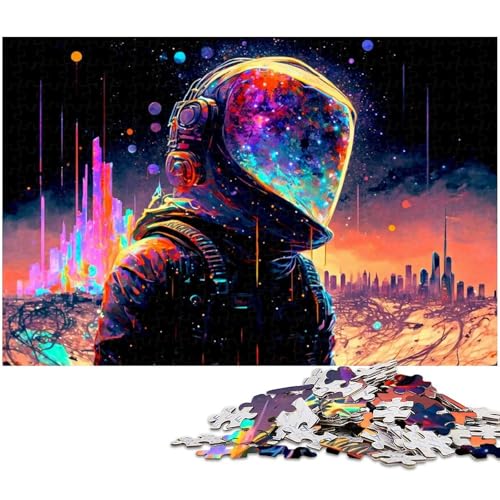 1000 teiliges Puzzle für Erwachsene Astronaut buntes Puzzle für Lernspiele Herausforderung Spielzeug Kunstwerk Geschenk 1000 Teile (38 x 26 cm) von zouxangzz