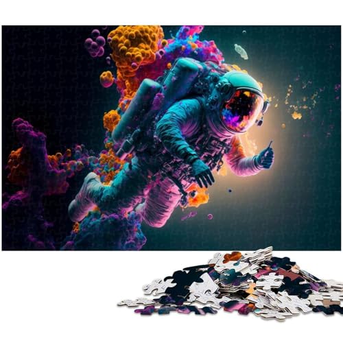 1000 teiliges Puzzle für Erwachsene Astronaut im Galaxiehelm Puzzle Kunstwerk für Teenager ab 14 Jahren 1000 Teile (75 x 50 cm) von zouxangzz