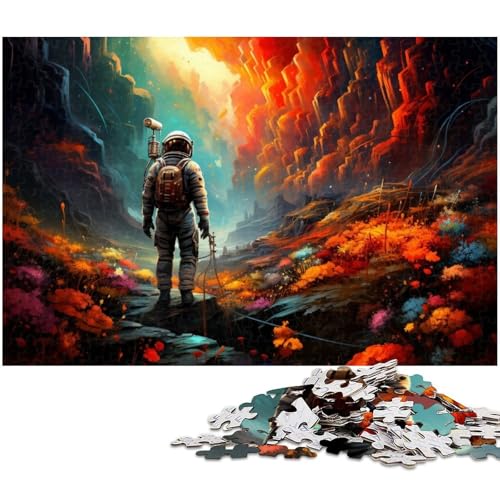 1000 teiliges Puzzle für Erwachsene Astronaut im farbenfrohen Universum Puzzle Kunstwerk für Teenager ab 14 Jahren 1000 Teile (75 x 50 cm) von zouxangzz