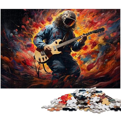 1000 teiliges Puzzle für Erwachsene Astronaut spielt Gitarre Puzzle als Geschenk Familienspiel Stressabbau schwieriges Herausforderungspuzzle 1000 Teile (38 x 26 cm) von zouxangzz