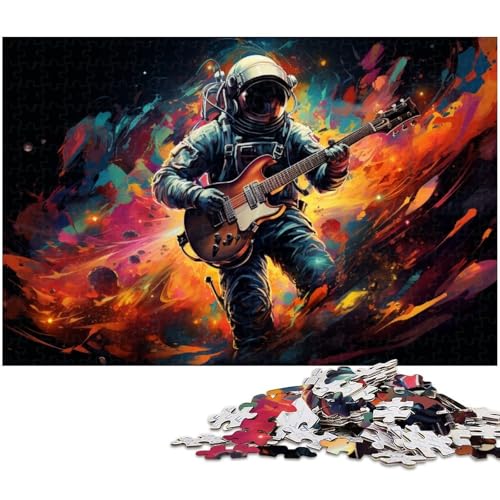 1000 teiliges Puzzle für Erwachsene Astronaut spielt Gitarre Spielzeug Denkspiel anspruchsvolles Puzzlespiel und Familienspiel 1000 Teile (75 x 50 cm) von zouxangzz