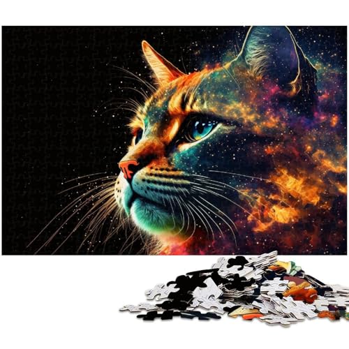 1000 teiliges Puzzle für Erwachsene Astronauten Katzen Puzzle Geburtstagsgeschenk für Teenager ab 14 Jahren 1000 Teile (75 x 50 cm) von zouxangzz