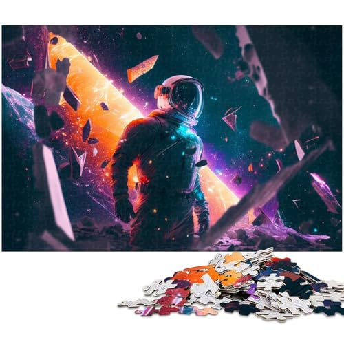 1000 teiliges Puzzle für Erwachsene Astronauten Puzzle Kunstwerk für Teenager ab 14 Jahren (Größe 75 x 50 cm) von zouxangzz