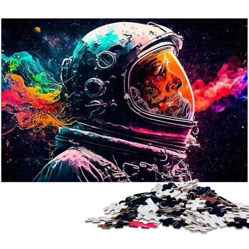 1000 teiliges Puzzle für Erwachsene Astronauten Puzzle Lernspiel Herausforderung Spielzeug Kunstwerk Geschenk (Größe 75 x 50 cm) von zouxangzz