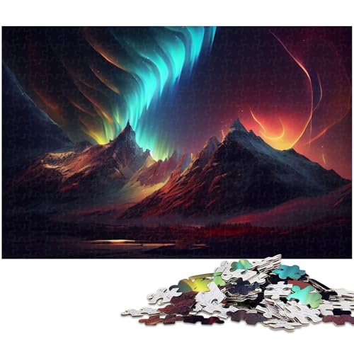1000 teiliges Puzzle für Erwachsene Aurora Borealis Spielzeug Denkspiel anspruchsvolles Puzzlespiel und Familienspiel 1000 Teile (38 x 26 cm) von zouxangzz