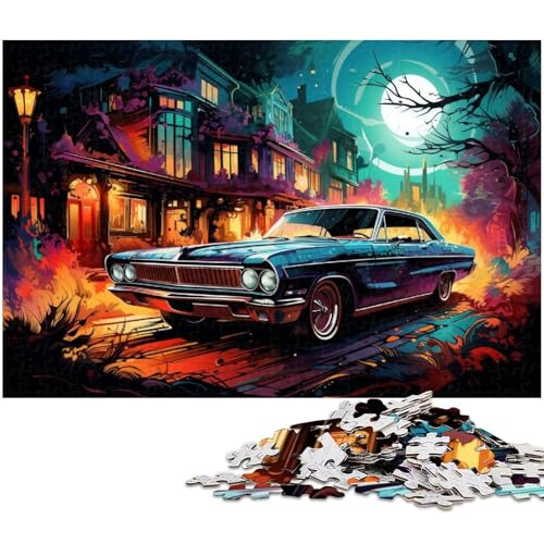 1000 teiliges Puzzle für Erwachsene Auto in Flammen Holzpuzzle Lernspielzeug 1000 Teile (75 x 50 cm) von zouxangzz