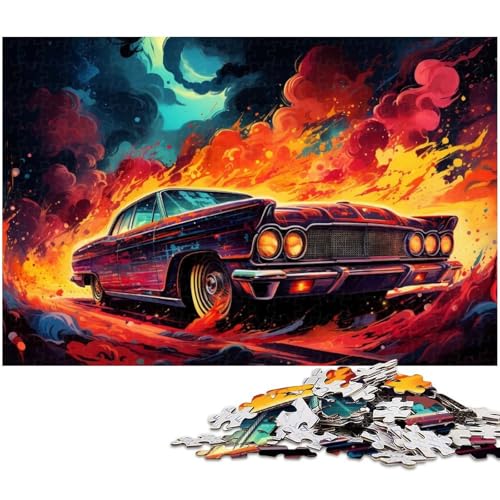 1000 teiliges Puzzle für Erwachsene Autofarbe psychedelisches Puzzle Papierpuzzle Lernspielzeug 1000 Teile (38 x 26 cm) von zouxangzz