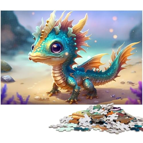 1000 teiliges Puzzle für Erwachsene Baby Stranddrache Puzzle für Lernspiele Herausforderung Spielzeug Kunstwerk Geschenk 1000 Teile (38 x 26 cm) von zouxangzz