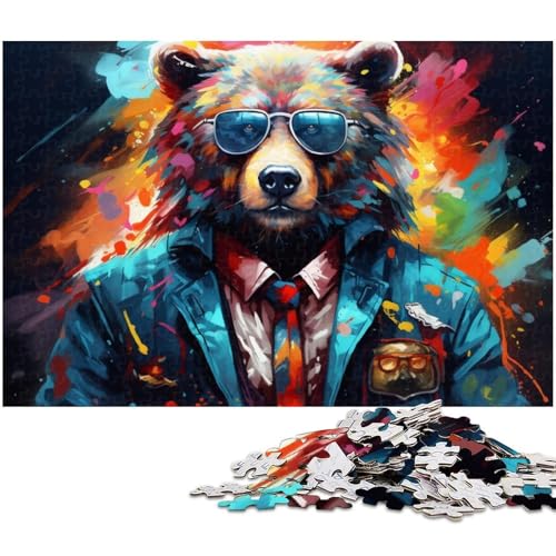 1000 teiliges Puzzle für Erwachsene Bär in Jacke Spielzeug Denkspiel anspruchsvolles Puzzlespiel und Familienspiel 1000 Teile (38 x 26 cm) von zouxangzz