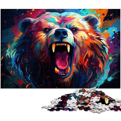1000 teiliges Puzzle für Erwachsene Bärenpuzzle für Kinder Papierpuzzle Lernspiel für Erwachsene 1000 Teile (38 x 26 cm) von zouxangzz