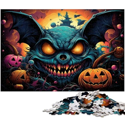 1000 teiliges Puzzle für Erwachsene Bat_Pumpkin Puzzle Geburtstagsgeschenk für Teenager ab 14 Jahren 1000 Teile (38 x 26 cm) von zouxangzz