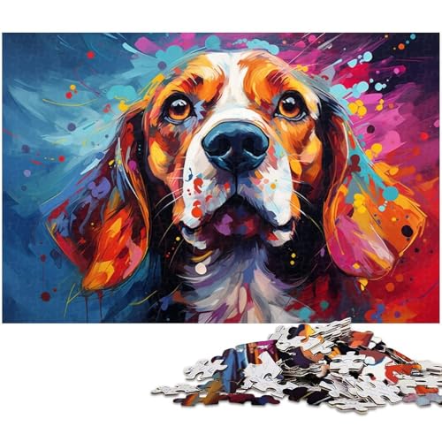 1000 teiliges Puzzle für Erwachsene Beagle Puzzle Holzpuzzle Lernspielzeug 1000 Teile (75 x 50 cm) von zouxangzz