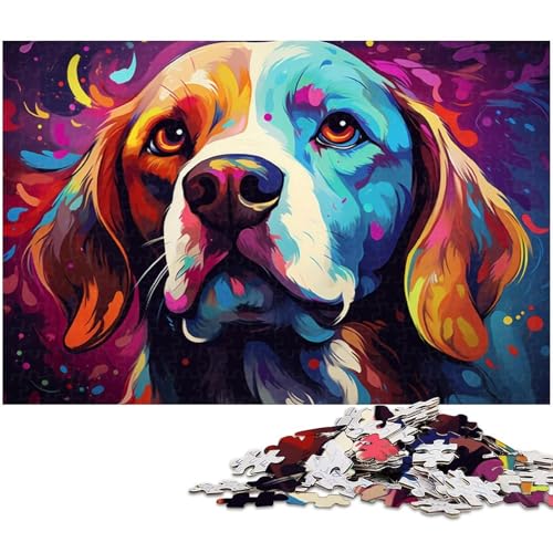 1000 teiliges Puzzle für Erwachsene Beagle Puzzle Kunstwerk für Teenager ab 14 Jahren 1000 Teile (38 x 26 cm) von zouxangzz