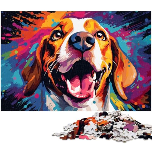 1000 teiliges Puzzle für Erwachsene Beagle Puzzle Kunstwerk für Teenager ab 14 Jahren 1000 Teile (75 x 50 cm) von zouxangzz