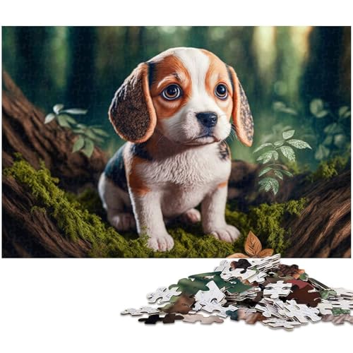 1000 teiliges Puzzle für Erwachsene Beagle Welpen Hundespielzeug Denkspiel anspruchsvolles Puzzlespiel und Familienspiel 1000 Teile (38 x 26 cm) von zouxangzz