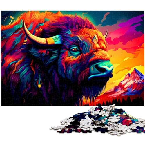 1000 teiliges Puzzle für Erwachsene Bison Spielzeug Denkspiel anspruchsvolles Puzzlespiel und Familienspiel (Größe 38 x 26 cm) von zouxangzz