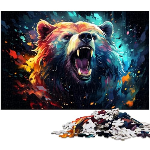 1000 teiliges Puzzle für Erwachsene Black_Bear unmögliches Puzzle für Teenager ab 14 Jahren 1000 Teile (75 x 50 cm) von zouxangzz