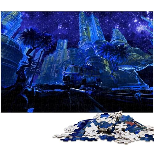 1000 teiliges Puzzle für Erwachsene Blauer Sternenhimmel Puzzle für Kinder Papierpuzzle Lernspiel für Erwachsene (Größe 38 x 26 cm) von zouxangzz