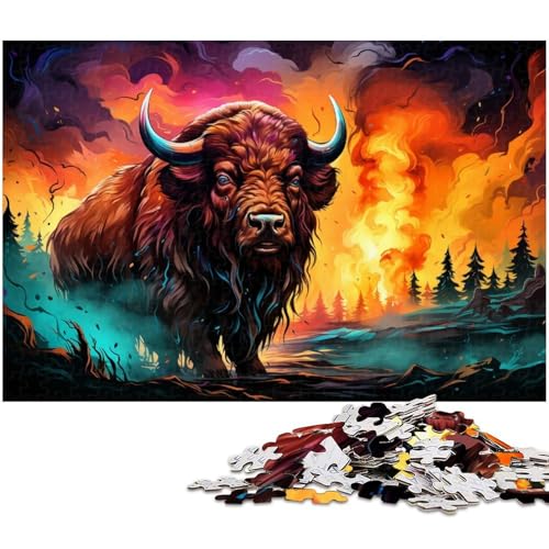 1000 teiliges Puzzle für Erwachsene Buffalo Puzzle Holzpuzzle Lernspielzeug 1000 Teile (75 x 50 cm) von zouxangzz
