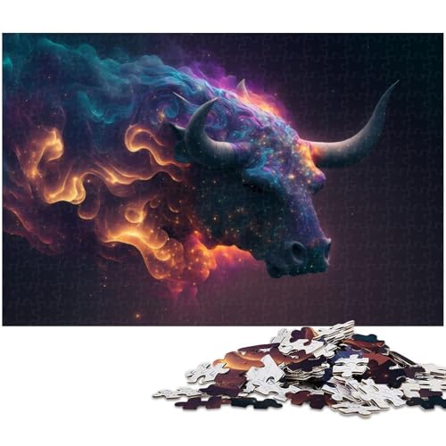 1000 teiliges Puzzle für Erwachsene Bulle EIN Kunstwerk für Teenager ab 14 Jahren (Größe 38 x 26 cm) von zouxangzz