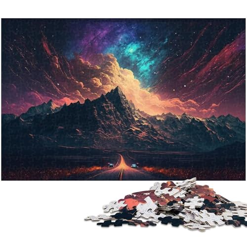 1000 teiliges Puzzle für Erwachsene Bunte Berge EIN Kunstwerk für Teenager ab 14 Jahren (Größe 38 x 26 cm) von zouxangzz