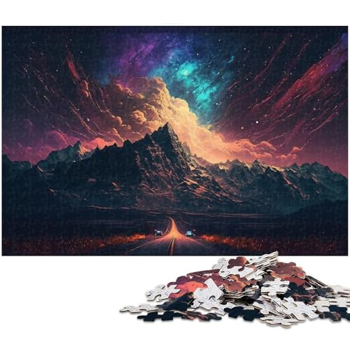 1000 teiliges Puzzle für Erwachsene Bunte Berge Puzzles für Erwachsene und Kinder Holzpuzzle tolles Geschenk (Größe 75 x 50 cm) von zouxangzz