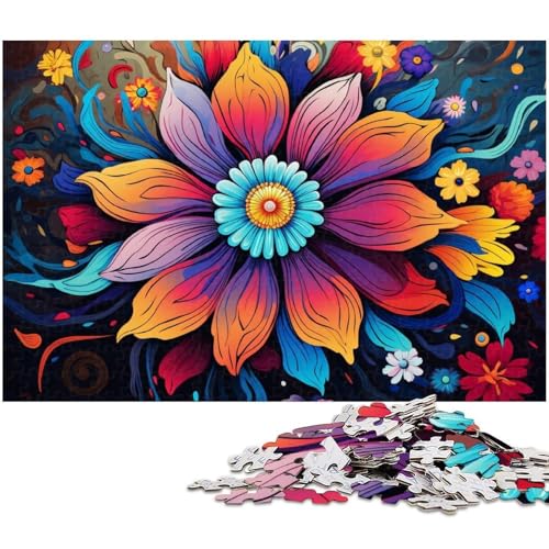 1000 teiliges Puzzle für Erwachsene Bunte Blumen Puzzles für Erwachsene und Kinder Papierpuzzle tolles Geschenk 1000 Teile (38 x 26 cm) von zouxangzz