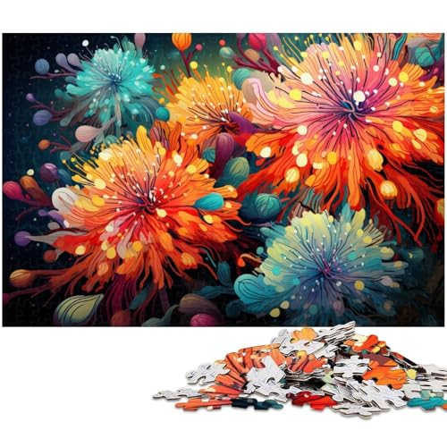 1000 teiliges Puzzle für Erwachsene Bunte Blumenkunst Puzzles Geburtstagsgeschenke für Teenager ab 14 Jahren 1000 Teile (75 x 50 cm) von zouxangzz