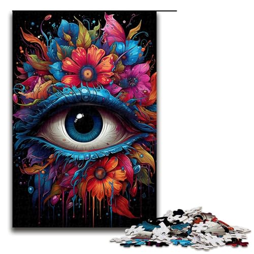 1000 teiliges Puzzle für Erwachsene Bunte Fantasieaugen Puzzle für Lernspiele Herausforderung Spielzeug Kunstwerk Geschenk 75 x 50 cm von zouxangzz