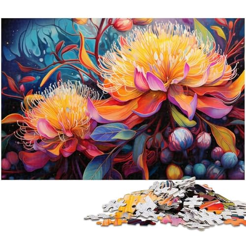 1000 teiliges Puzzle für Erwachsene Bunte Fantasieblumen Spielzeug intellektuelles Spiel anspruchsvolles Puzzlespiel und Familienspiel 1000 Teile (75 x 50 cm) von zouxangzz