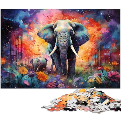 1000 teiliges Puzzle für Erwachsene Bunte Fantasietiere Holzpuzzle Lernspielzeug 1000 Teile (75 x 50 cm) von zouxangzz