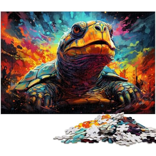 1000 teiliges Puzzle für Erwachsene Bunte Feuerschildkröte Geburtstagsgeschenk für Teenager ab 14 Jahren 1000 Teile (75 x 50 cm) von zouxangzz