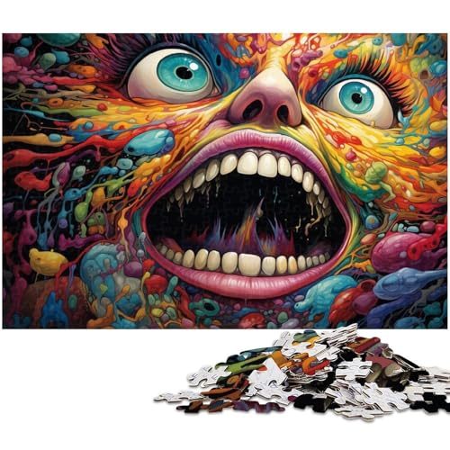 1000 teiliges Puzzle für Erwachsene Bunte Grimassen Puzzle für Lernspiele Herausforderung Spielzeug Kunstwerk Geschenk 1000 Teile (38 x 26 cm) von zouxangzz