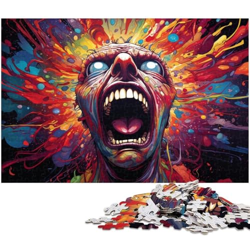 1000 teiliges Puzzle für Erwachsene Bunte Grimassen Puzzle für Lernspiele Herausforderung Spielzeug Kunstwerk Geschenk 1000 Teile (75 x 50 cm) von zouxangzz