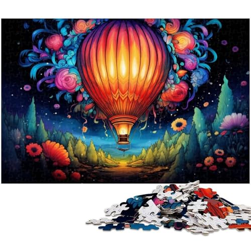 1000 teiliges Puzzle für Erwachsene Bunte Heißluftballons die am Himmel fliegen Puzzle aus Papier Lernspielzeug 1000 Teile (38 x 26 cm) von zouxangzz