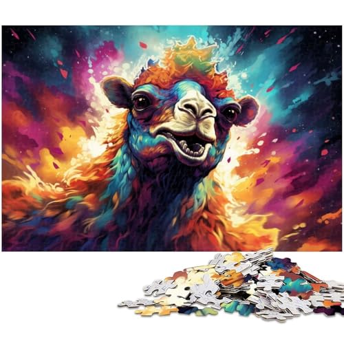 1000 teiliges Puzzle für Erwachsene Bunte Kamele Holzpuzzle Lernspielzeug 1000 Teile (75 x 50 cm) von zouxangzz