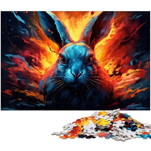 1000 teiliges Puzzle für Erwachsene Bunte Kaninchen Puzzles für Erwachsene und Kinder Holzpuzzle tolles Geschenk 1000 Teile (75 x 50 cm) von zouxangzz
