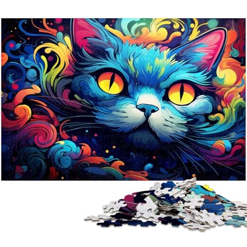 1000 teiliges Puzzle für Erwachsene Bunte Katzen Puzzle Geschenke Geburtstagsgeschenke für Teenager ab 14 Jahren 1000 Teile (75 x 50 cm) von zouxangzz