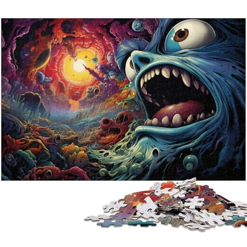 1000 teiliges Puzzle für Erwachsene Bunte Neonmonster Puzzles für Erwachsene und Kinder Holzpuzzle tolles Geschenk 1000 Teile (75 x 50 cm) von zouxangzz