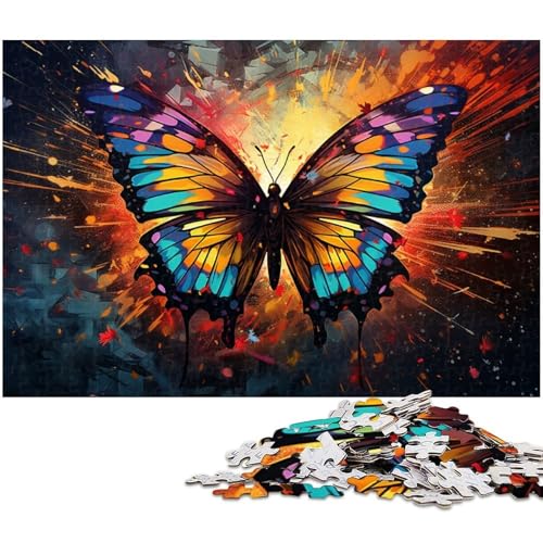 1000 teiliges Puzzle für Erwachsene Bunte Schmetterlings Puzzles Holzpuzzle Lernspielzeug 1000 Teile (75 x 50 cm) von zouxangzz