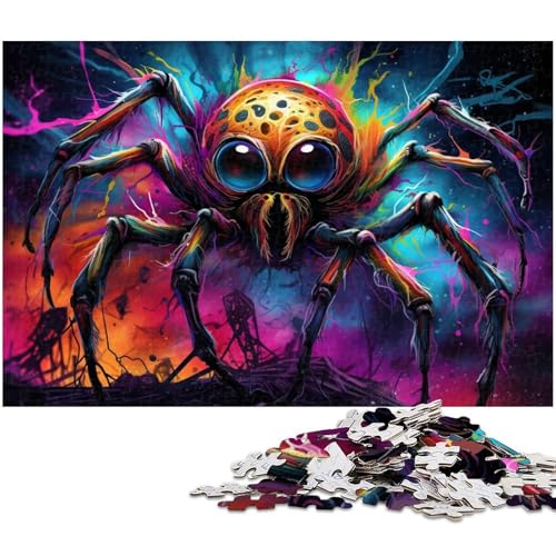 1000 teiliges Puzzle für Erwachsene Bunte Spinnen Puzzles Holzpuzzle Lernspielzeug 1000 Teile (75 x 50 cm) von zouxangzz
