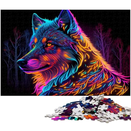 1000 teiliges Puzzle für Erwachsene Bunte Wolfspuzzles Geburtstagsgeschenke für Teenager ab 14 Jahren (Größe 38 x 26 cm) von zouxangzz