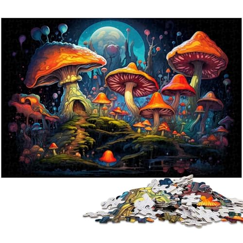 1000 teiliges Puzzle für Erwachsene Bunte psychedelische Pilze Puzzle für Lernspiele Herausforderung Spielzeug Kunstwerk Geschenk 1000 Stück (75 x 50 cm) von zouxangzz