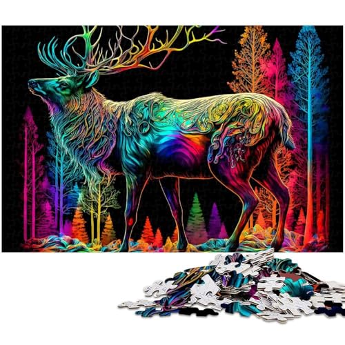 1000 teiliges Puzzle für Erwachsene Camouflage Rentier Puzzle für Lernspiele Herausforderung Spielzeug Kunstwerk Geschenk 1000 Teile (75 x 50 cm) von zouxangzz