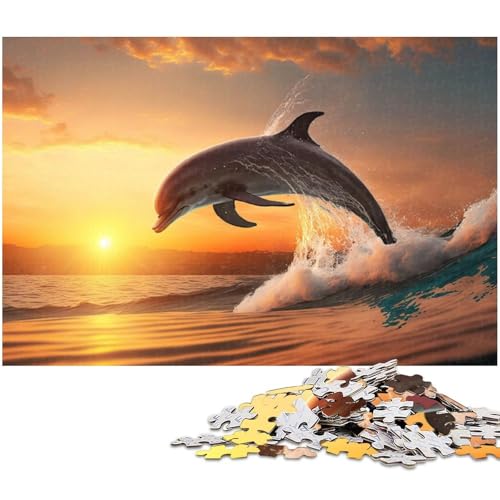 1000 teiliges Puzzle für Erwachsene Delfin Surfen Puzzle aus Papier Lernspielzeug (Größe 38 x 26 cm) von zouxangzz