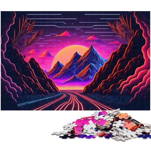 1000 teiliges Puzzle für Erwachsene Eine Synthwave Reise Puzzle für Lernspiele Herausforderungen Spielzeug Kunstwerk Geschenk (Größe 38 x 26 cm) von zouxangzz