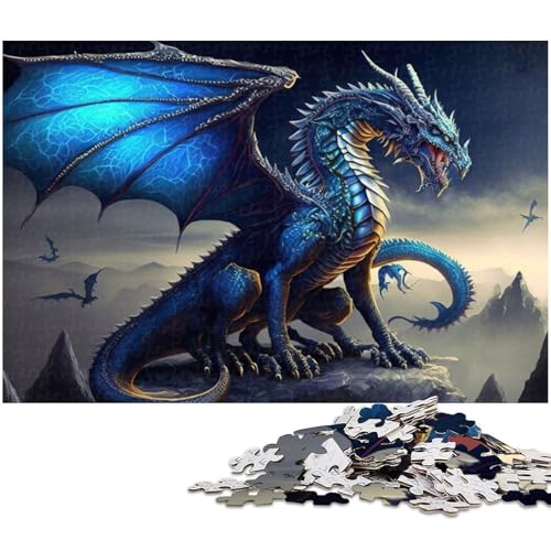 1000 teiliges Puzzle für Erwachsene Eisdrache Puzzle für Lernspiele Herausforderungen Spielzeug Kunstwerk Geschenk (Größe 38 x 26 cm) von zouxangzz